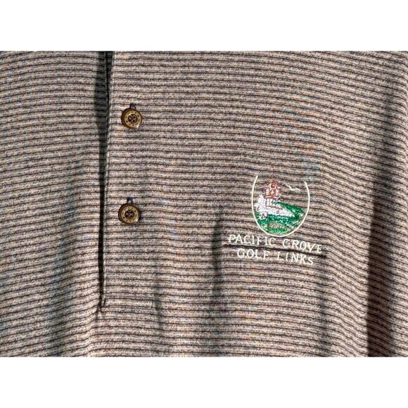 LA Mode Men's Short Sleeve Button Down PACIFIC GROVE GOLF LINKS Polo Shirt XL - Picture 3 of 5